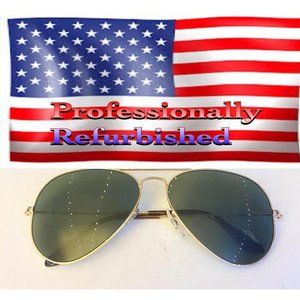 Ray Ban RB3025 Gold Aviator Sunglasses With New PO